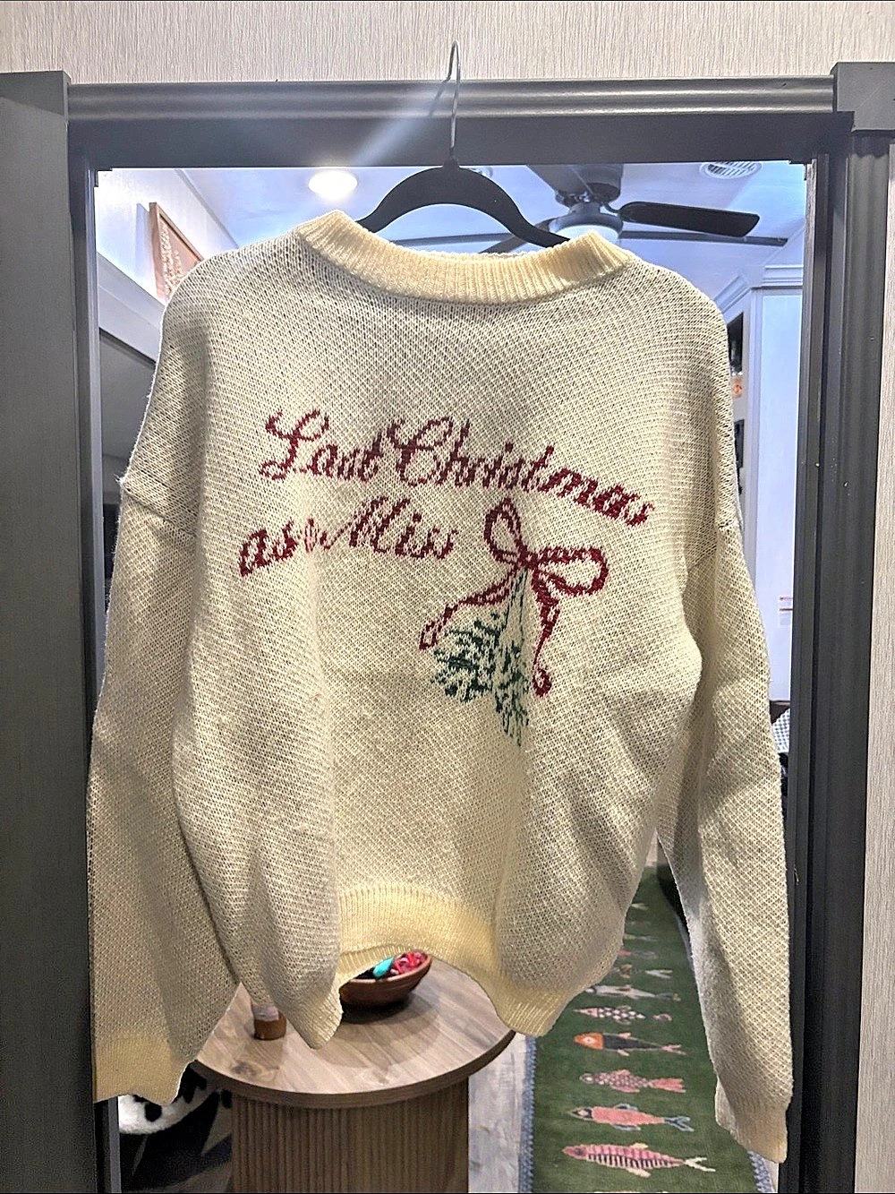 BRIDAL Six Stories Last Christmas as a Miss Knitted Crewneck with Mistletoe